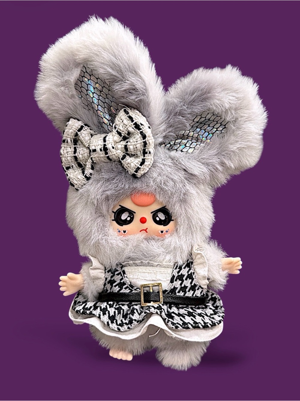 Baby Three Absolute Black & White Plush Pendant